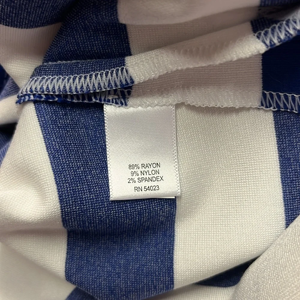 NWT Banana Republic Royal Blue & White Striped Ponte Knit Side Slit Pencil Skirt - Picture 16 of 16